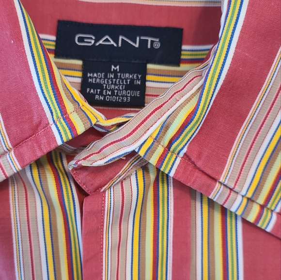Gant Men's Classic Long Sleeve Dress Shirt, Size: Medium Color: Stripes - Picture 12 of 12